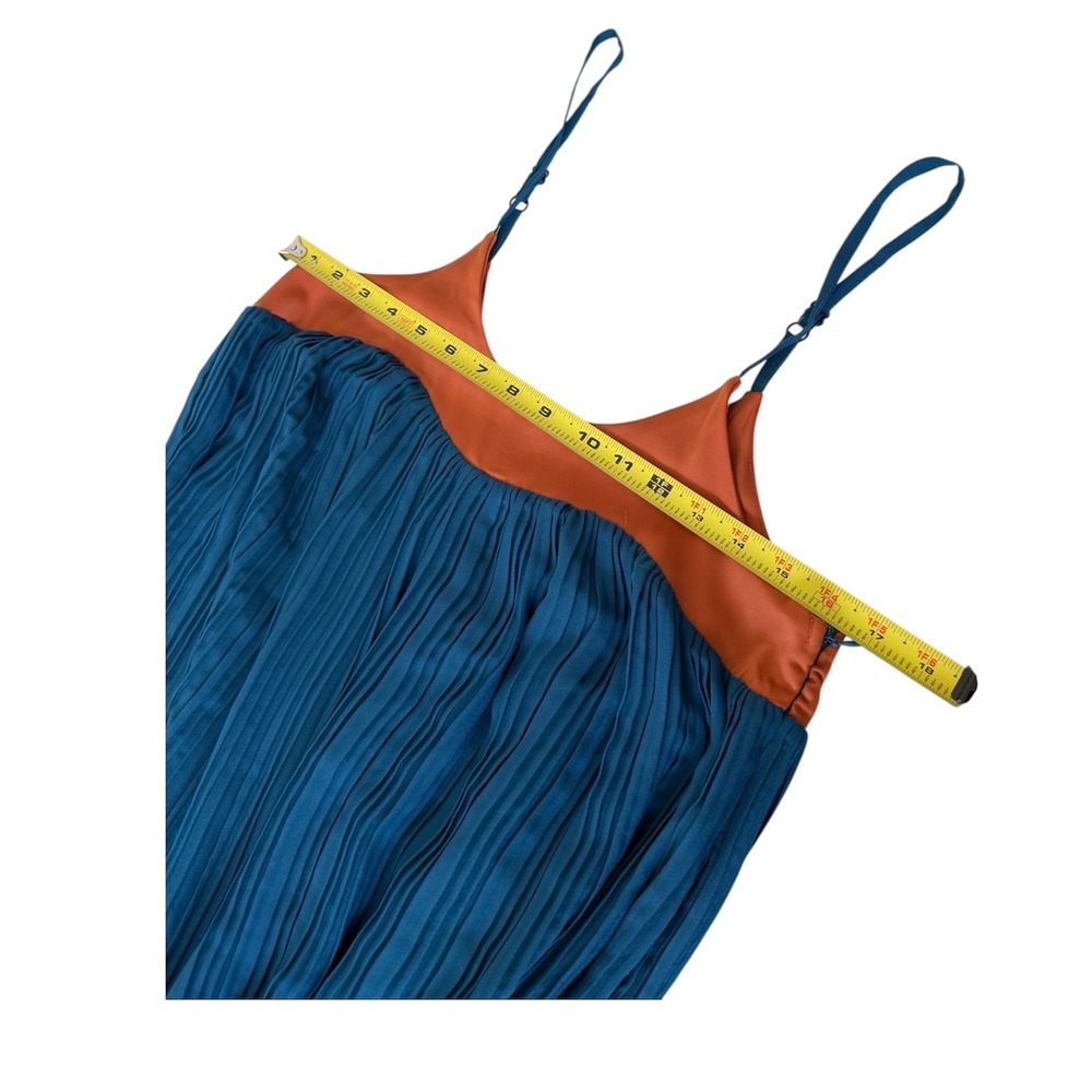 Nasty Gal Collection Plisse Wide Leg Jumpsuit Teal Orange Two Tone Size 4‎ - Picture 3 of 16